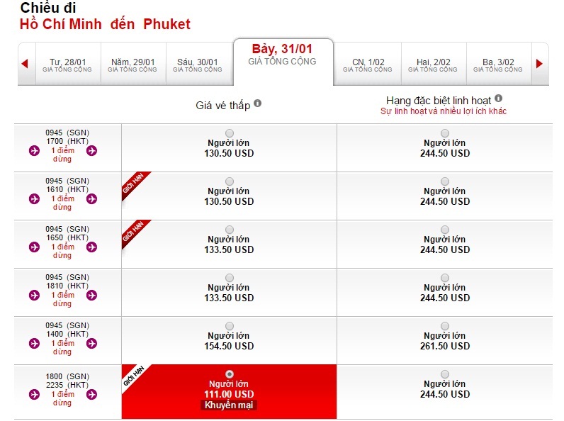 Đặt vé máy bay đi Phuket