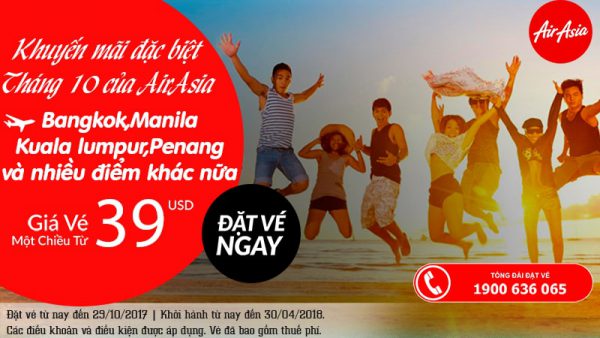 Air Asia KM vé chỉ từ 39 USD/chiều