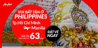 Air Asia KM vé đi Manila chỉ từ 63 USD