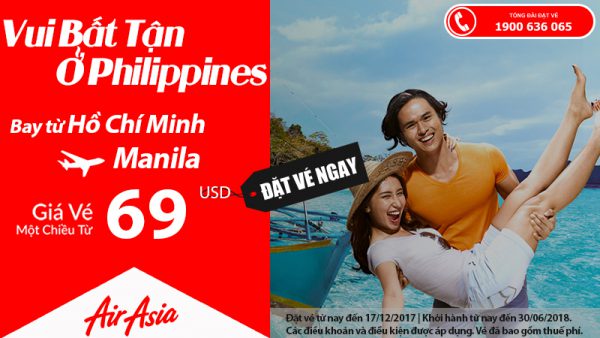 Air Asia KM vé HCM - Manila