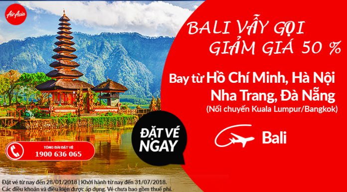 Air Asia KM vé rẻ đi Bali
