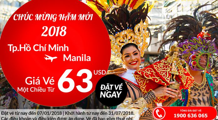 Air Asia ưu đãi vé rẻ từ 63 USD đến Manila