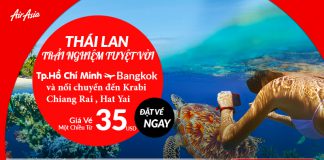 Air Aisa mở bán vé máy bay đi Thái Lan chỉ từ 35 USD