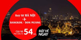 Chỉ 54 USD bay thẳng từ Hà Nội đến Bang kok