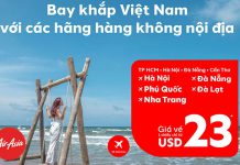 Air Asia khuyến mãi bay khắp Việt Nam chỉ từ 23 USD
