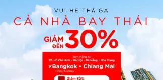 AirAsia giảm 30% giá vé bay Thái Lan + 30% hành lý 20kg